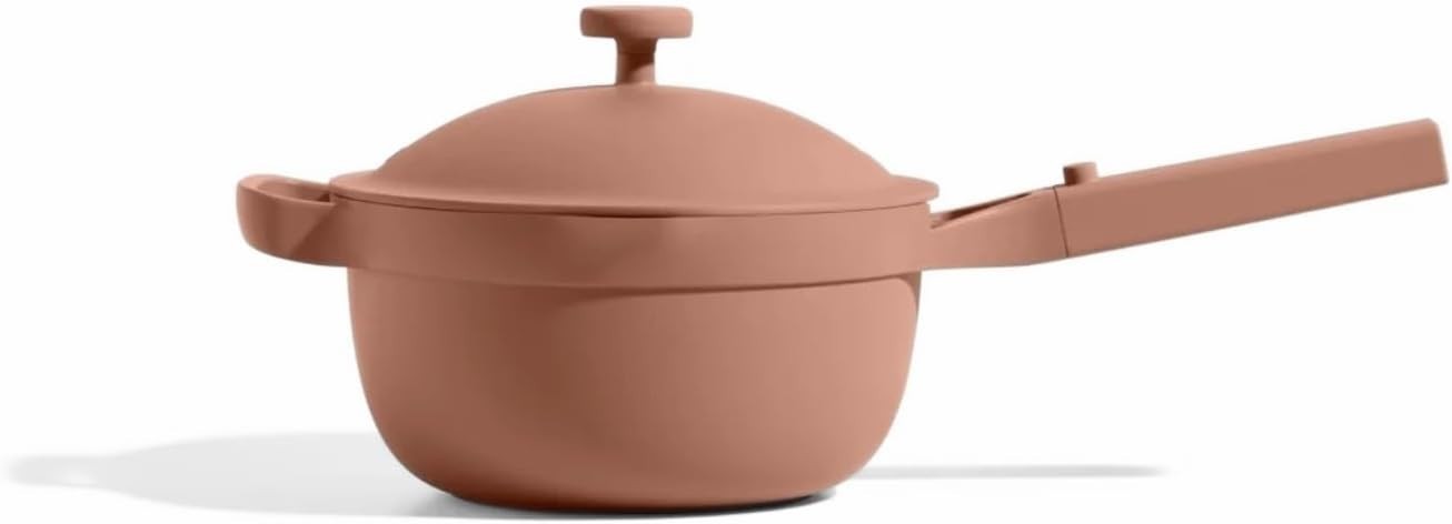 Our Place Mini Perfect Pot 2.5 Qt w/ Lid & Beachwood Spoon, Spice, READ