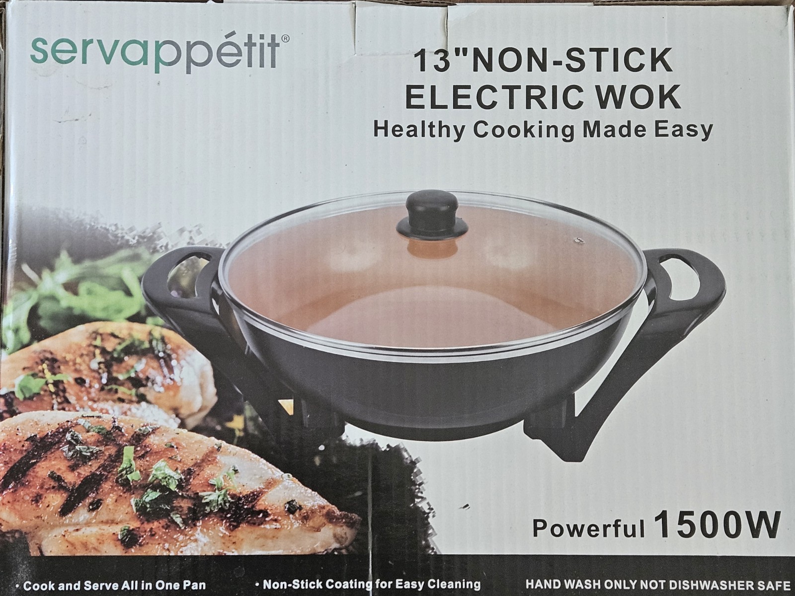 Servappetit 13” Non-Stick Electric Wok/ ICP-12874-R /110V/50Hz,/1500W