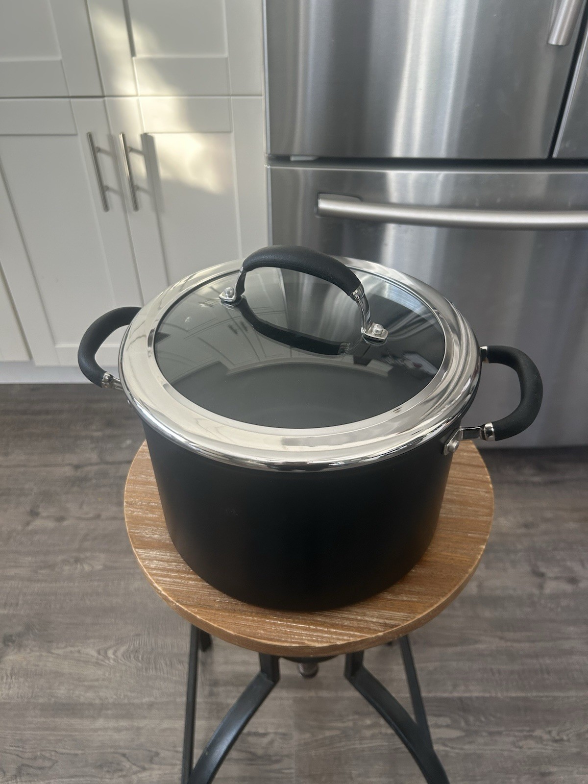 Circulon Elite Hard-Anodized Non Stick 8qt/7.6L Stock Pan Pot With Glass Lid New