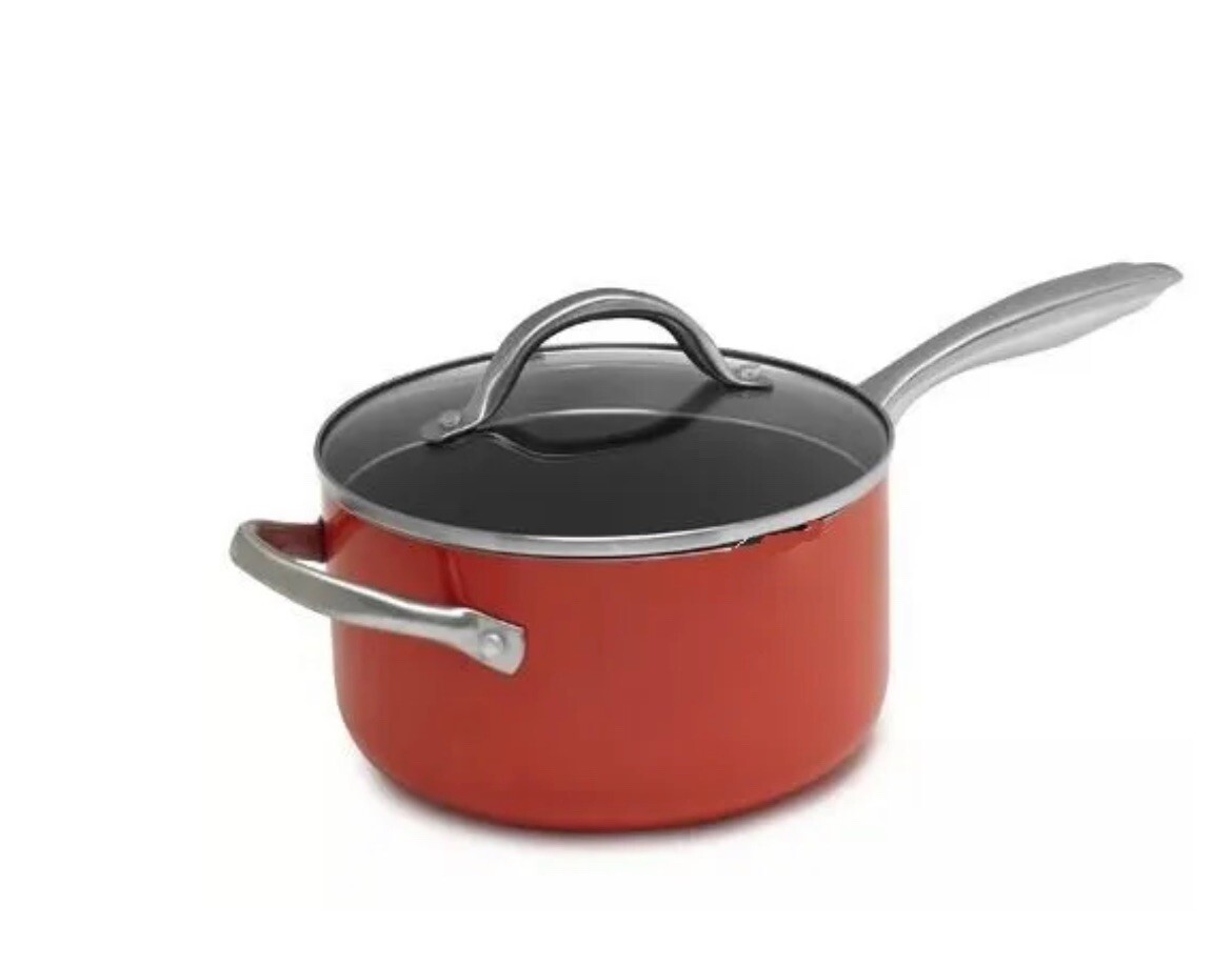 SEDONA 1.5-Qt Nonstick Saucepan with Straining Lid Helper Handle NEW