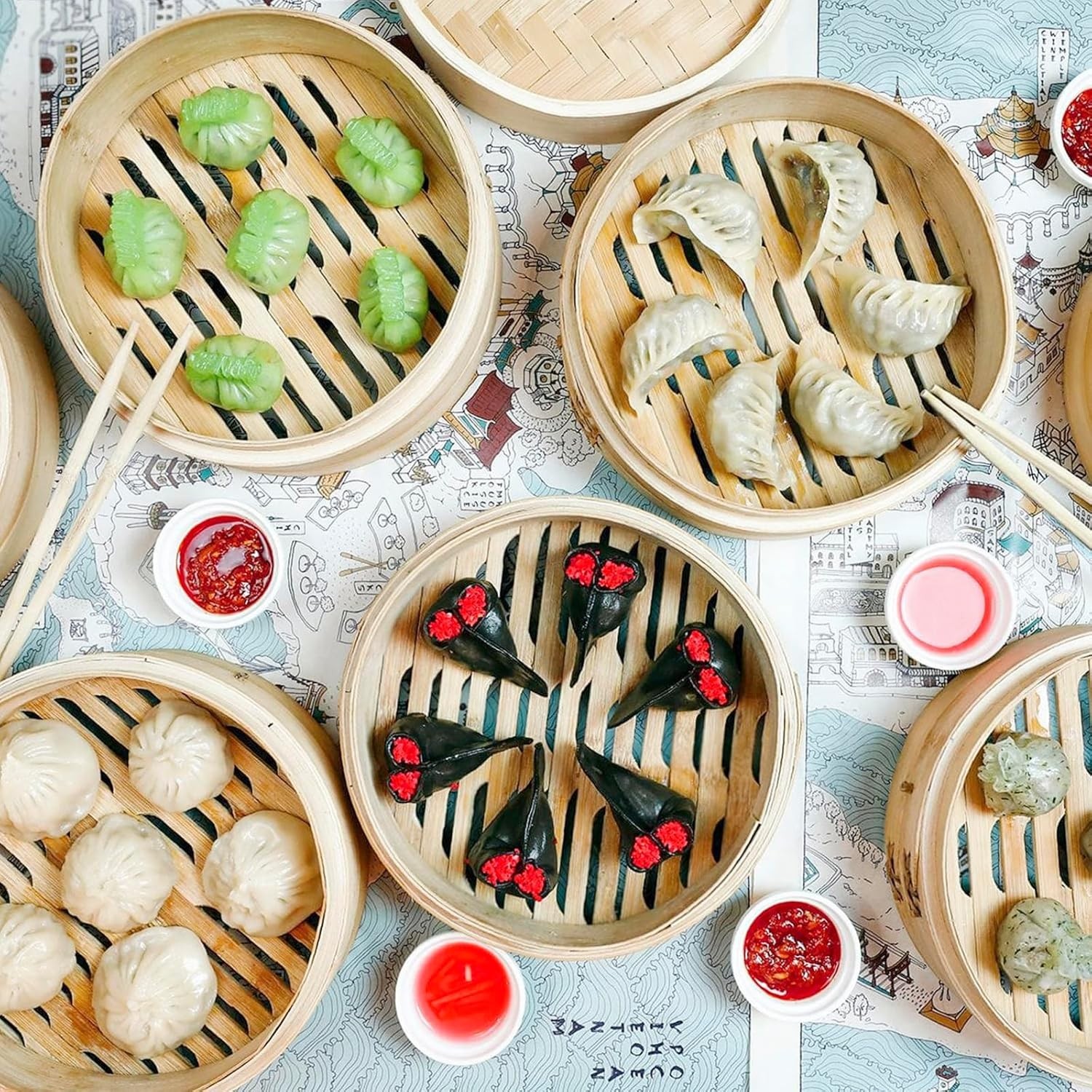 Lightweight Food Steamer Baskets Eco-Friendly Bamboo Steamer for Steaming