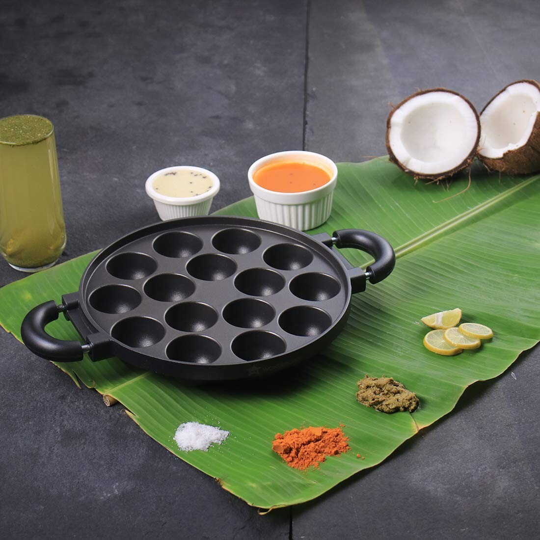 Non Stick Paniyarakkal Paniyaram Pan 23 Cm , 15 Cavities