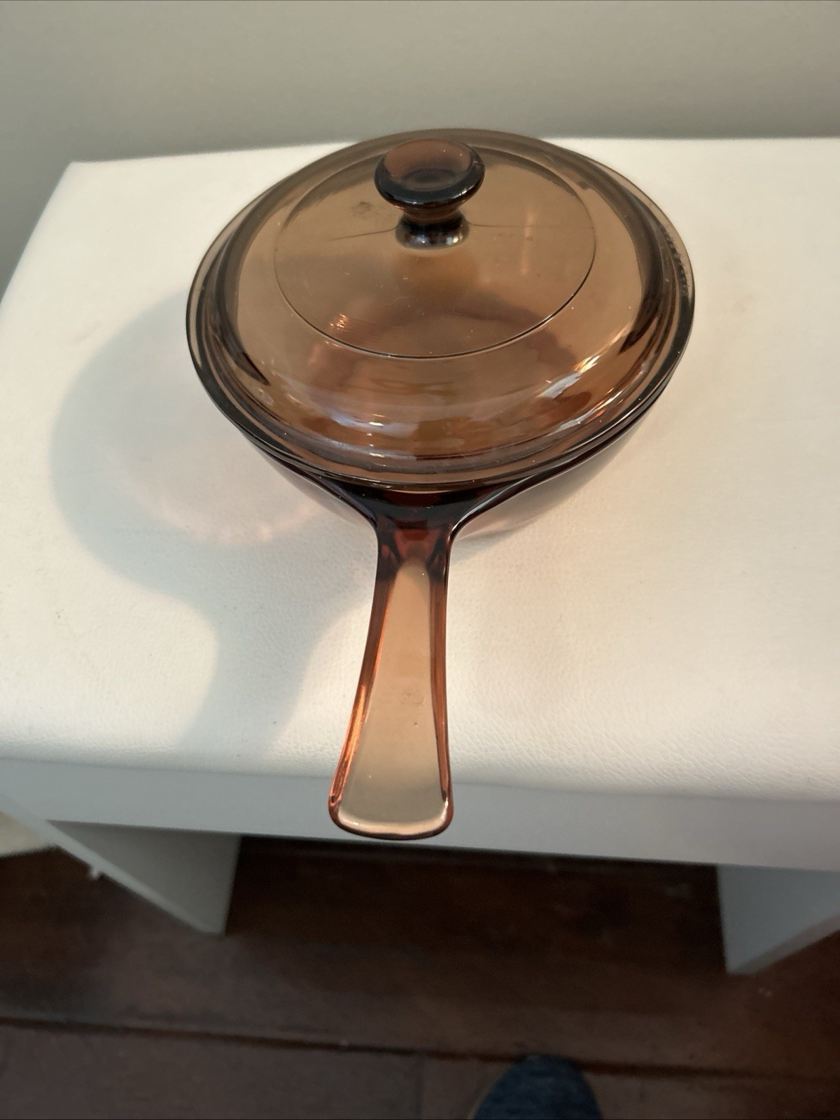 Visions Corning Amber Glass 1.5L Saucepan with Lid 6” Made in France