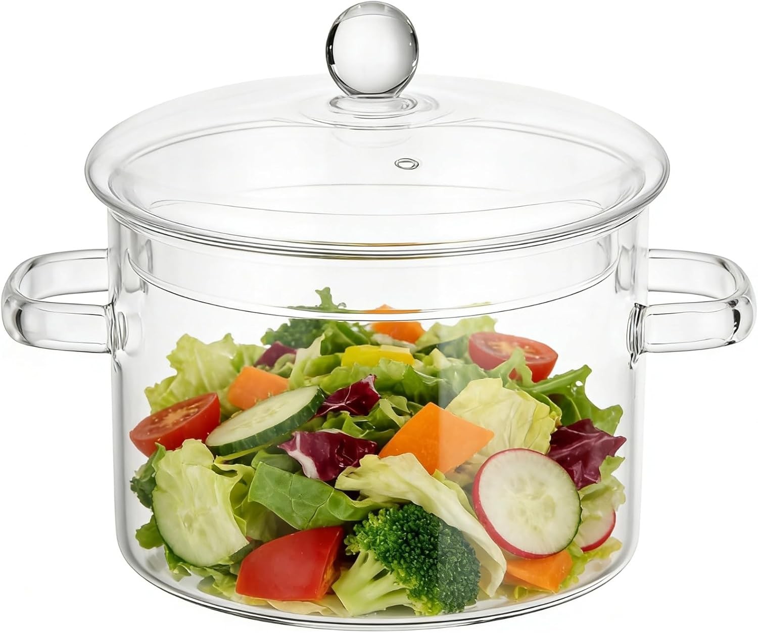1.5L Glass Pots for Cooking for Stove, Clear Simmer Pot for Cooking, 5.9 x 6.7