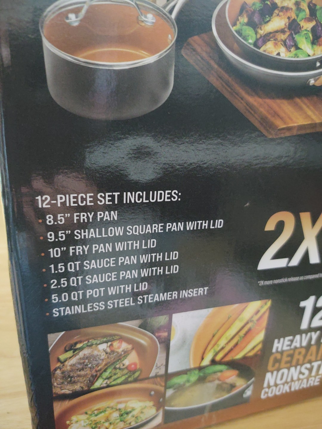 Gotham Steel 12Pc Heavy Duty Titanium Ceramic & Diamond Cookware Pots & Pans Set