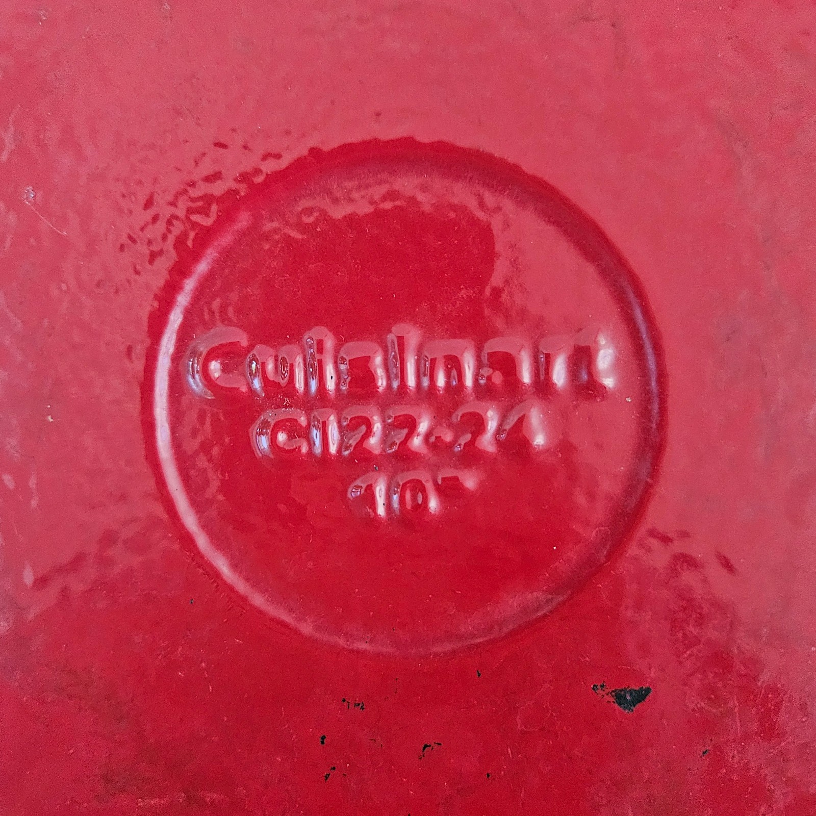 Cuisinart Cast Iron Enamel Skillet 10″ Red Frying Pan Duel Pour Spout C122-24