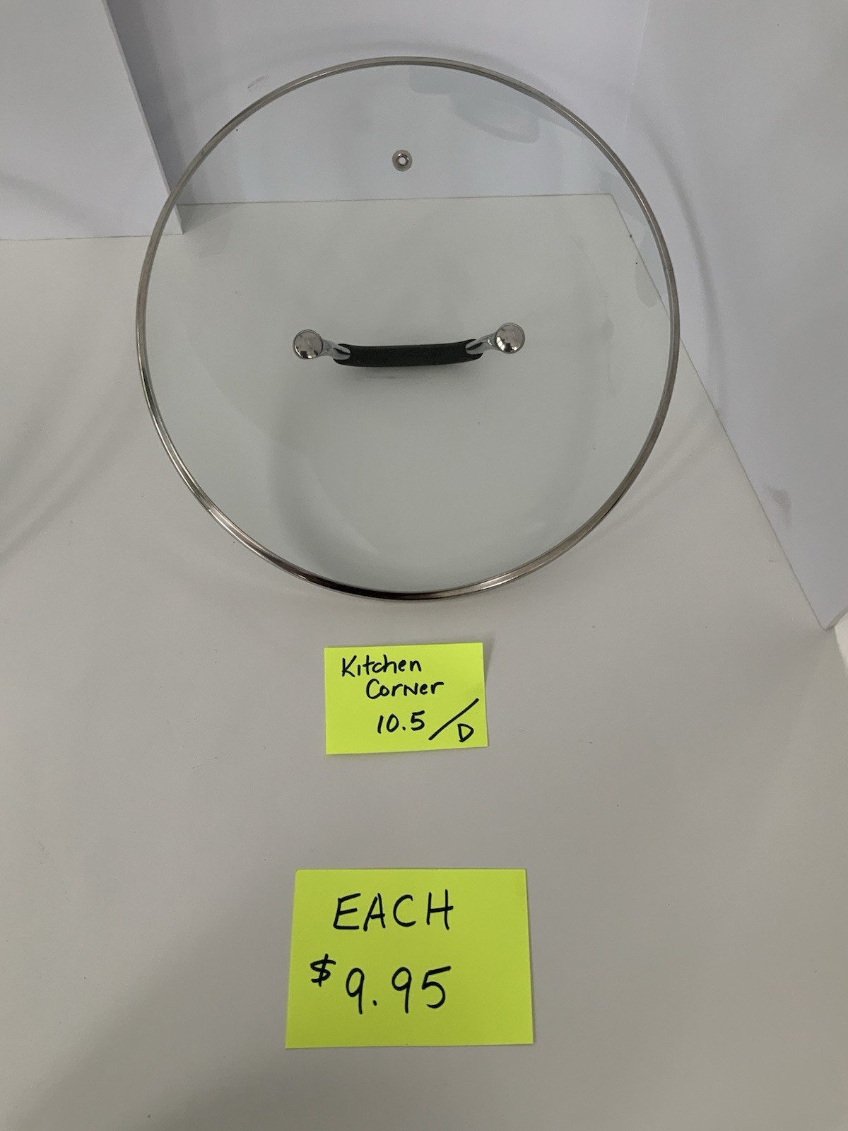 Emeril Lagasse Kitchen Corner Tempered Glass Replacement Lid Stainless Steel Rim
