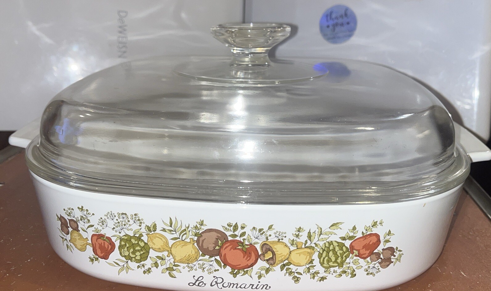 Vintage Corning Ware Spice of Life A-10-B with Pyrex Lid A-12C Stamped, Nice
