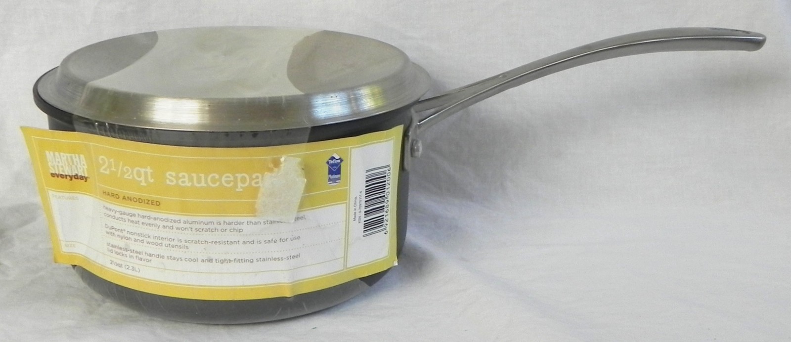 Martha Stewart Everyday 2-1/2-qt. Saucepan + Lid, Hard Anodized Pot, Nonstick