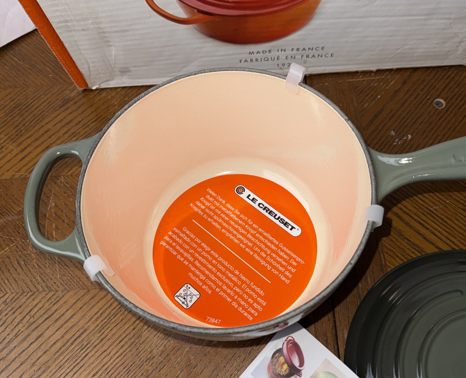 Le Creuset Saucepan with Lid – # 18 Thyme 2-1/4 Qt. Made In France
