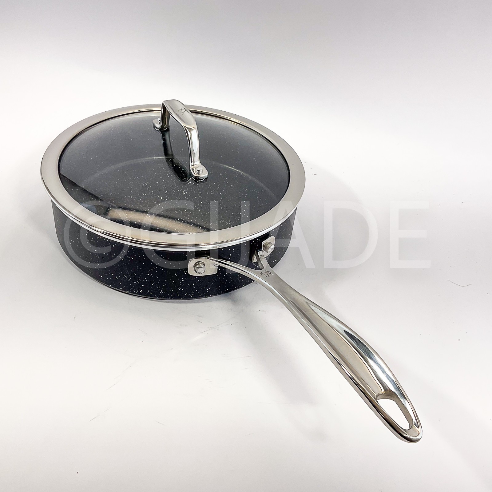 Henckels Made in Italy, Granitium Notte 3-Qt Stockpot /Soup Pot & Glass Lid New