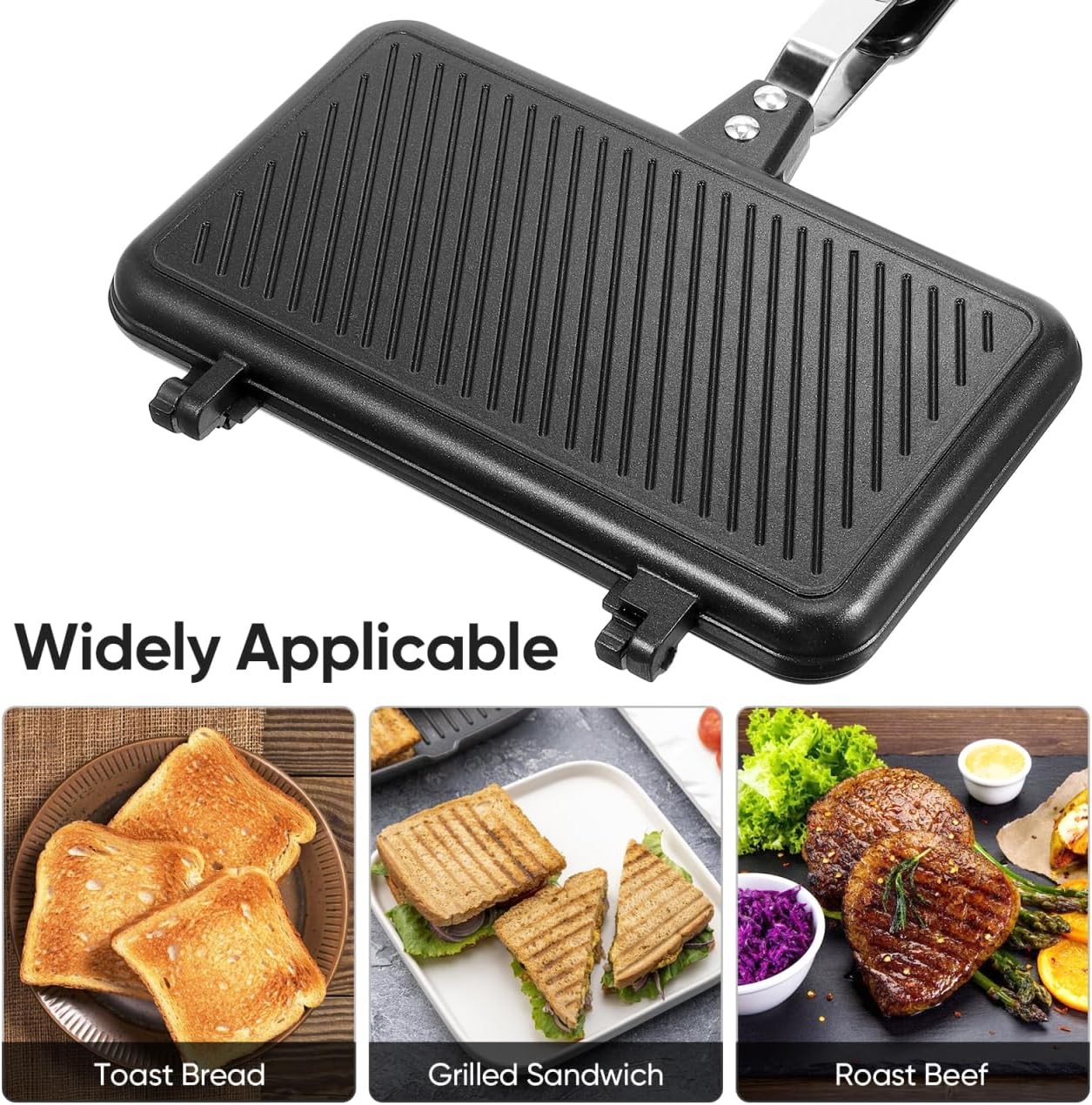 Double- Sided Frying Pan Non- Stick Grill Pan Waffle Maker Sandwich Baking Mold