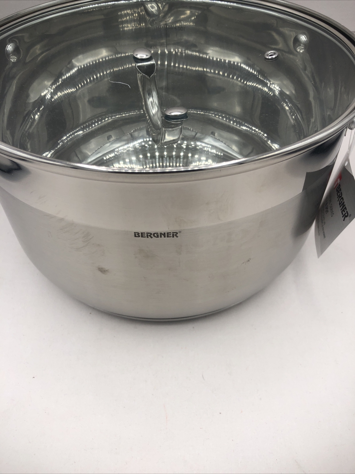 New Bergner Stainless Steel cookware Stock pot Casserole W/ Glass Lid 6.3-qt