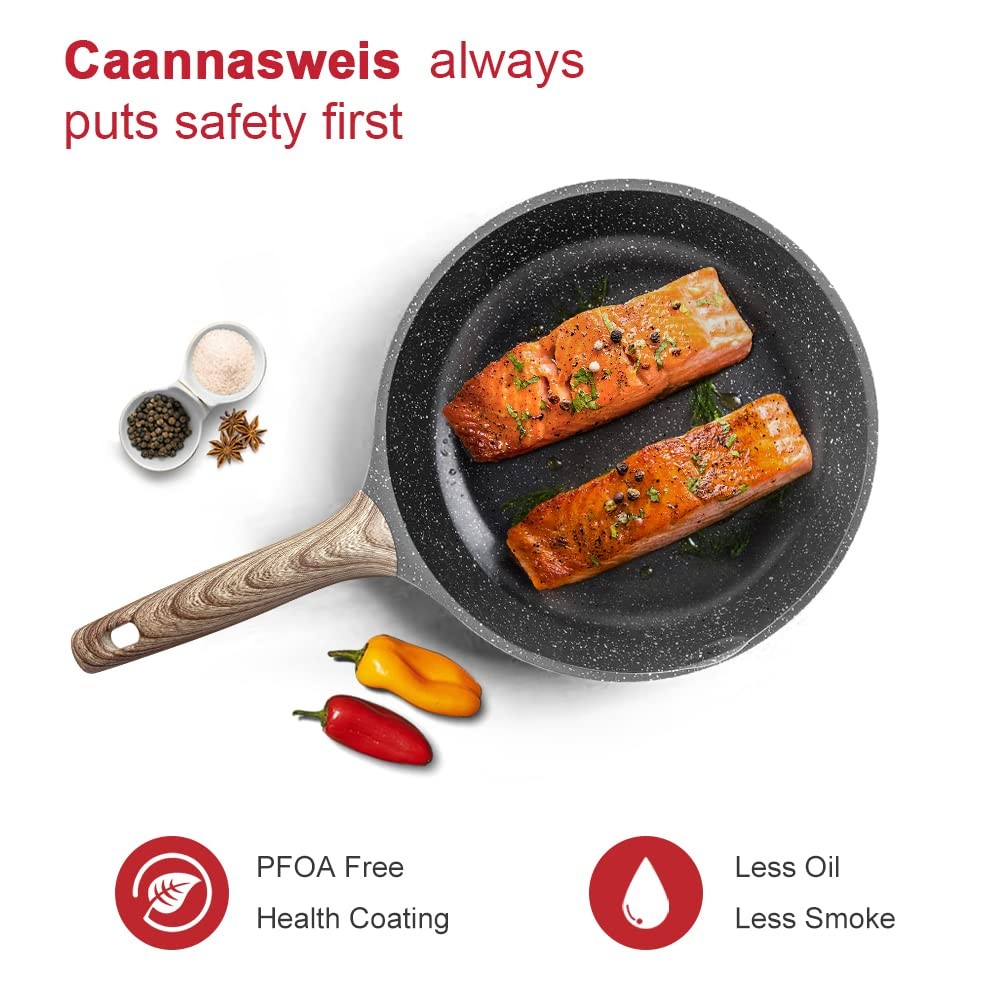 Caannasweis 12 Inch Nonstick Granite Frying Pan Skillet, Omelet Egg Pan