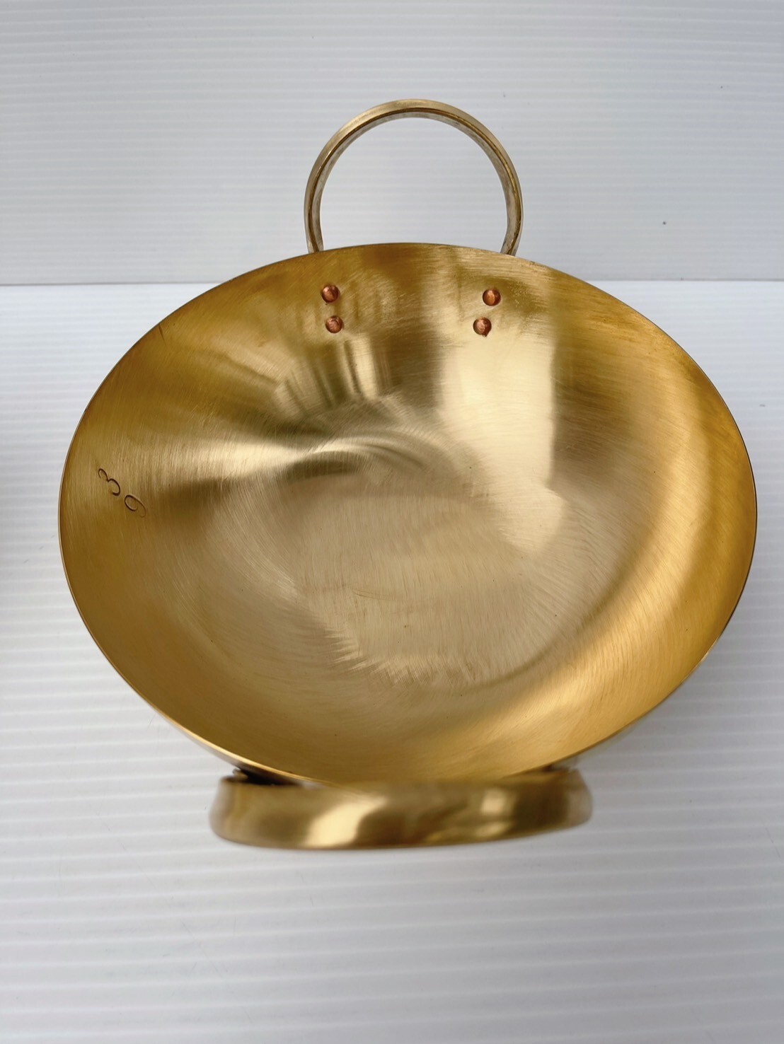 Thai Traditional Wok Brass No.9 & Stove Burner 6 in Set Small for Food Dessert