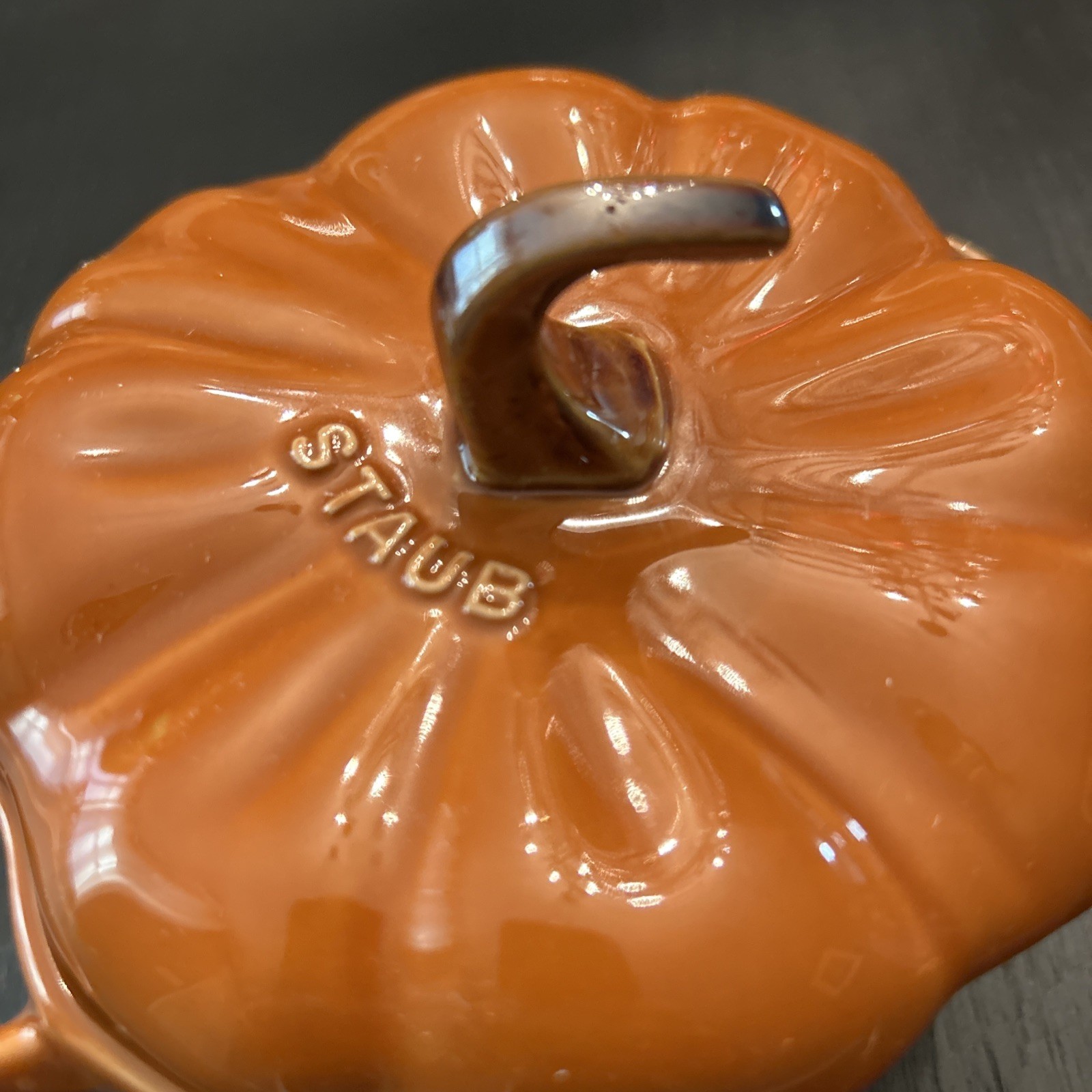 Staub Burnt Orange .5 Qt Pumpkin Cocotte Halloween Thanksgiving