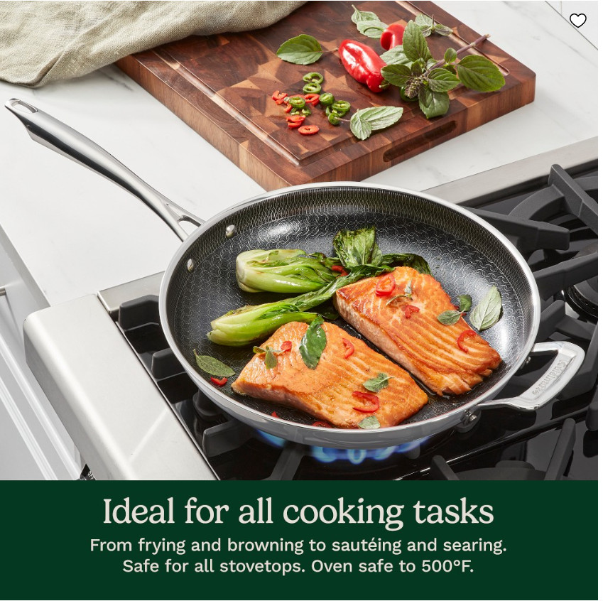 Cuisinart FusionElite+ Hybrid Stainless Steel Ceramic Nonstick Skillet Pan