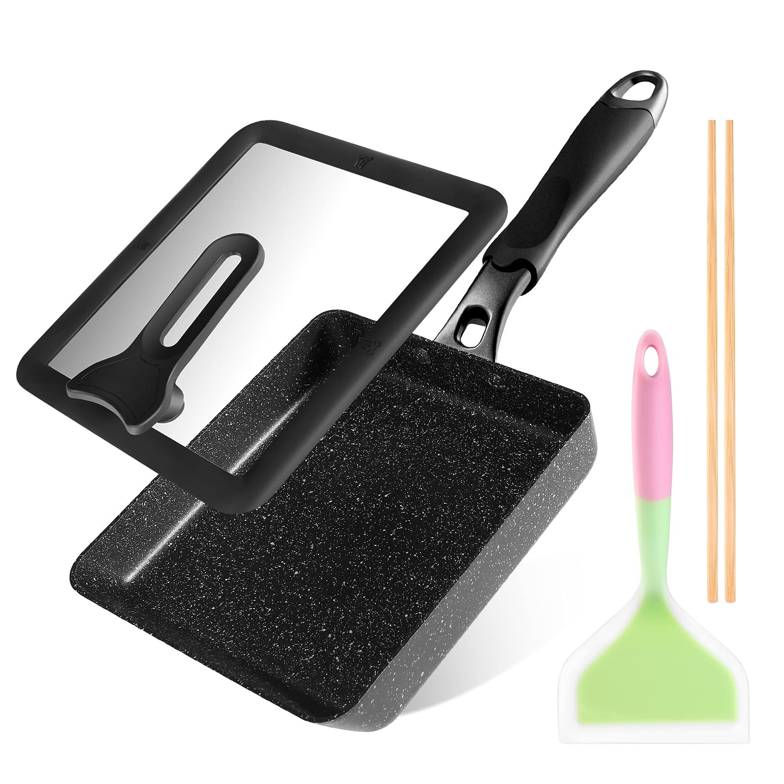 Tamagoyaki Pan – Japanese Egg Pan with Lid – Japanese Omelette Pan Rectangula…
