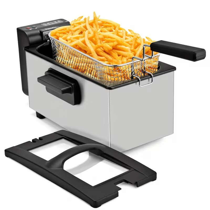 1500W Non-Stick Frying Pan | Adjustable Temperature with Detachable Basket