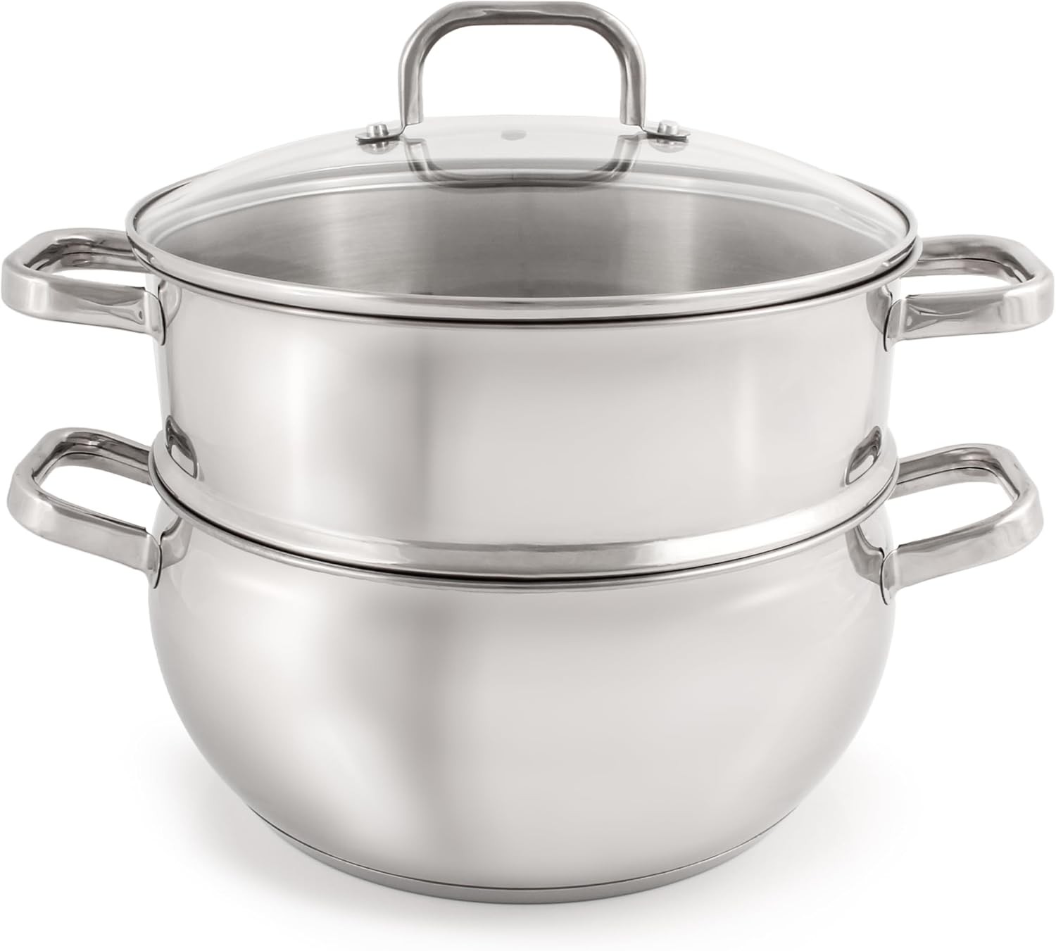 Belly Shape 18/10 Stainless Steel 9.5 inches Stockpot 5.5qt. Glass Lid