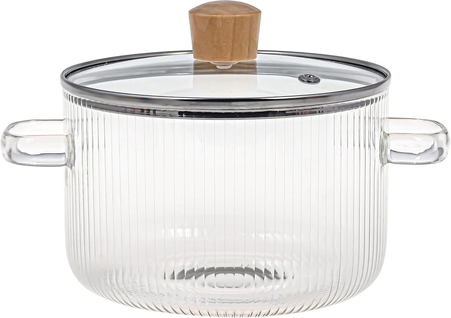Glass Cooking Pot W/ Lid 1.6L(54oz Heat Resistant Borosilicate Glass Cookware