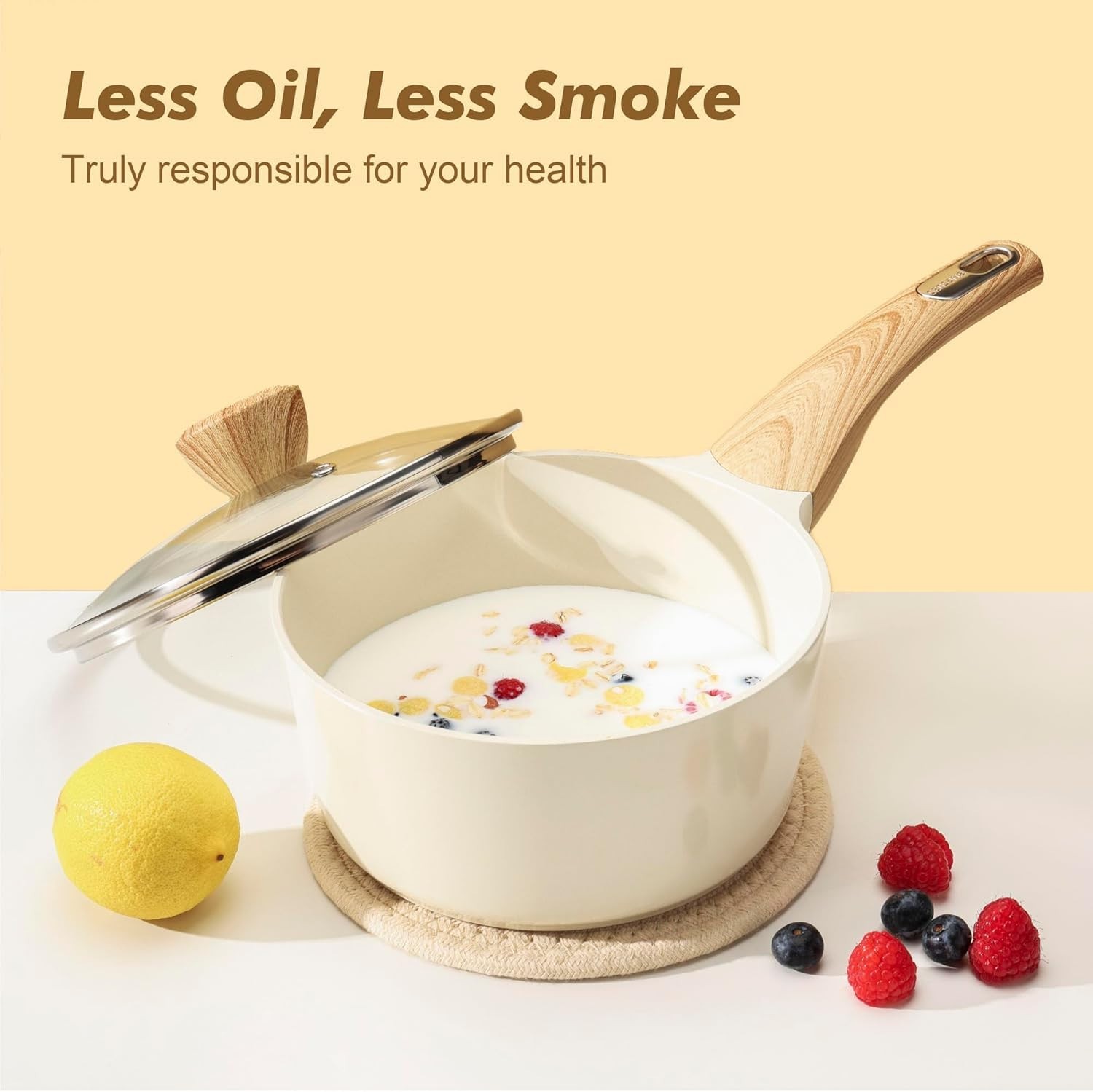Ceramic Cookware Sets, 14 Piece, Non toxic Healthy, PFAS PTFE PFOA PFOS Free