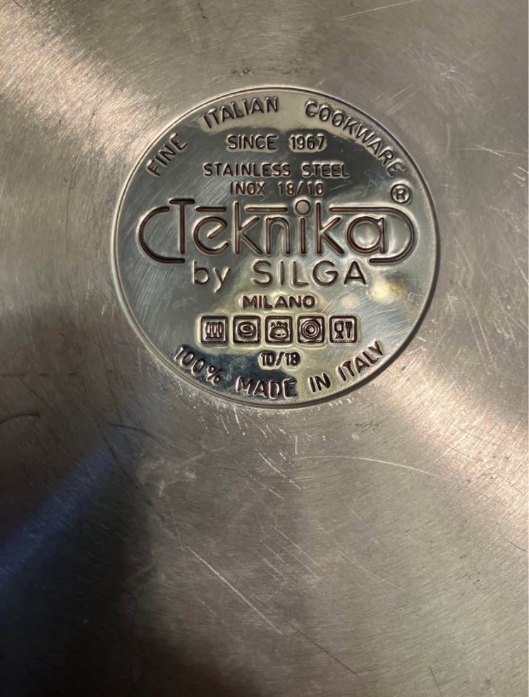 Teknika by Silga 5 Qt Stainless Steel 2 Handle Braising Pan Casserole ITALY READ