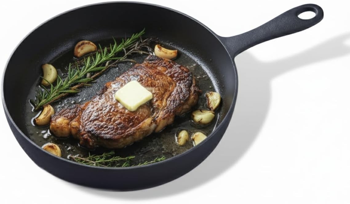 Pre-Seasoned Cast Iron Frying Pan – 10 Inch Non-Stick for All Stovetops