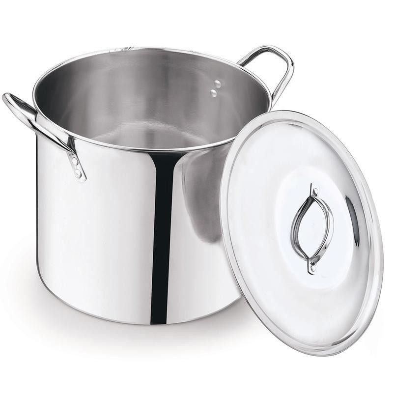 Stainless Steel Stock Pot 12Qt W/ Stay-Cool Handles Cooking Soups Stews Pasta US