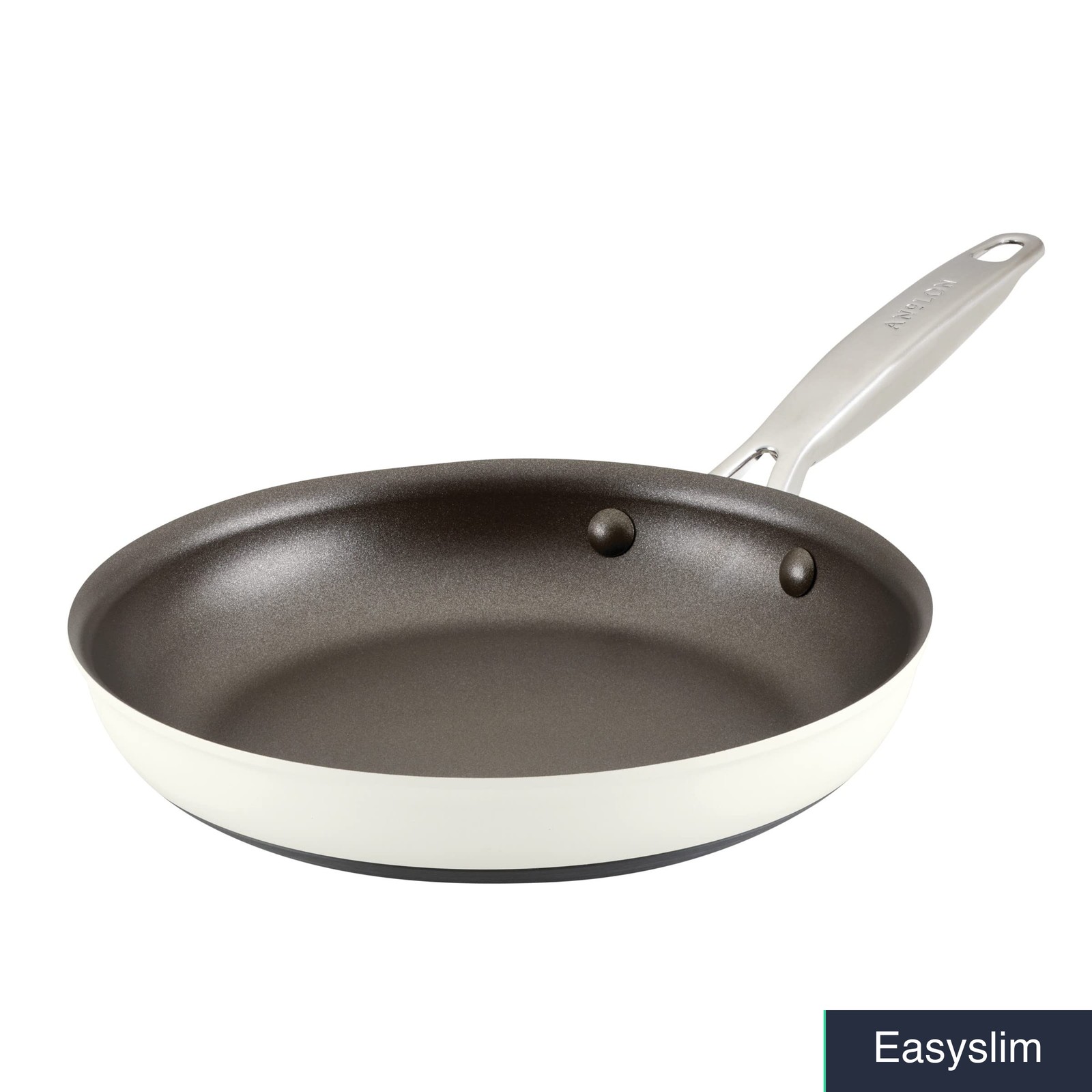 Nonstick Frying Pan 10 Inch, Hard Anodized, Oven Safe 500F, Cream
