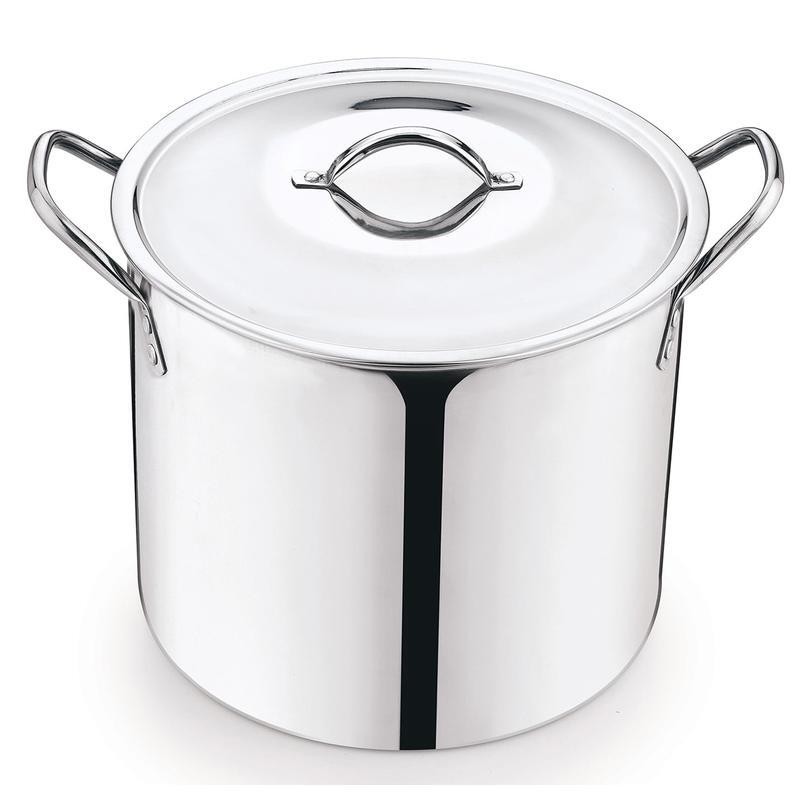 Stainless Steel Stock Pot 12Qt W/ Stay-Cool Handles Cooking Soups Stews Pasta US