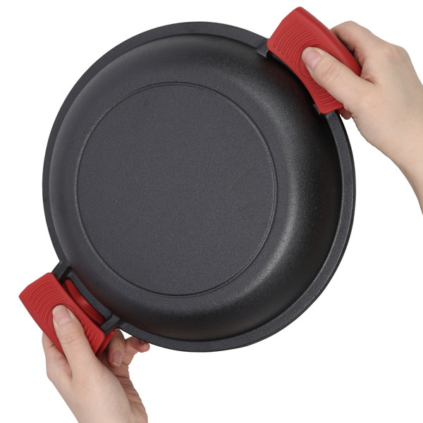 2 in 1 Cast Iron Stock Pot Dual Handles Multi Purpose Braiser with Griddle Lid
