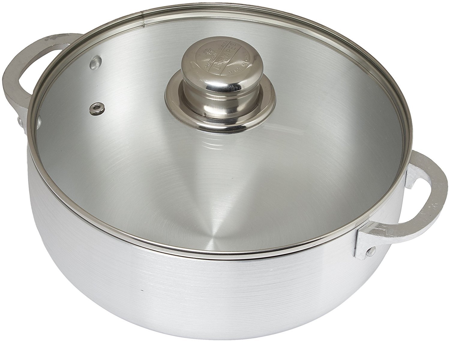 Aluminum Caldera Sauce Pan With Glass Lid, Silver, 2/4/5.6 Quart