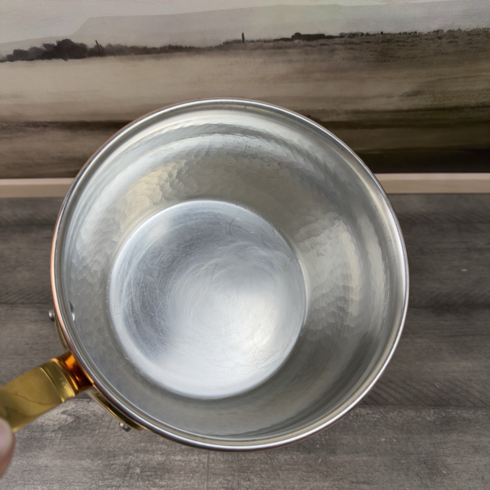 Williams Sonoma Ruffoni Historia Hammered Copper Saucepan 2 1/2 Qt. Bent *Read