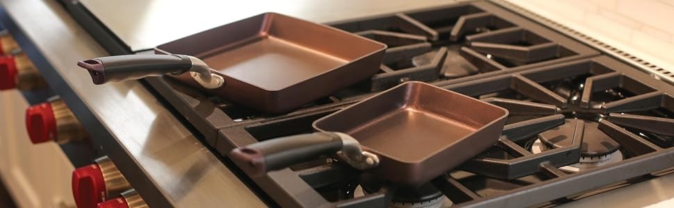 Tamagoyaki Japanese Omelette Pan/Egg Pan Skillet, PFOA-Free, Dishwasher Safe,