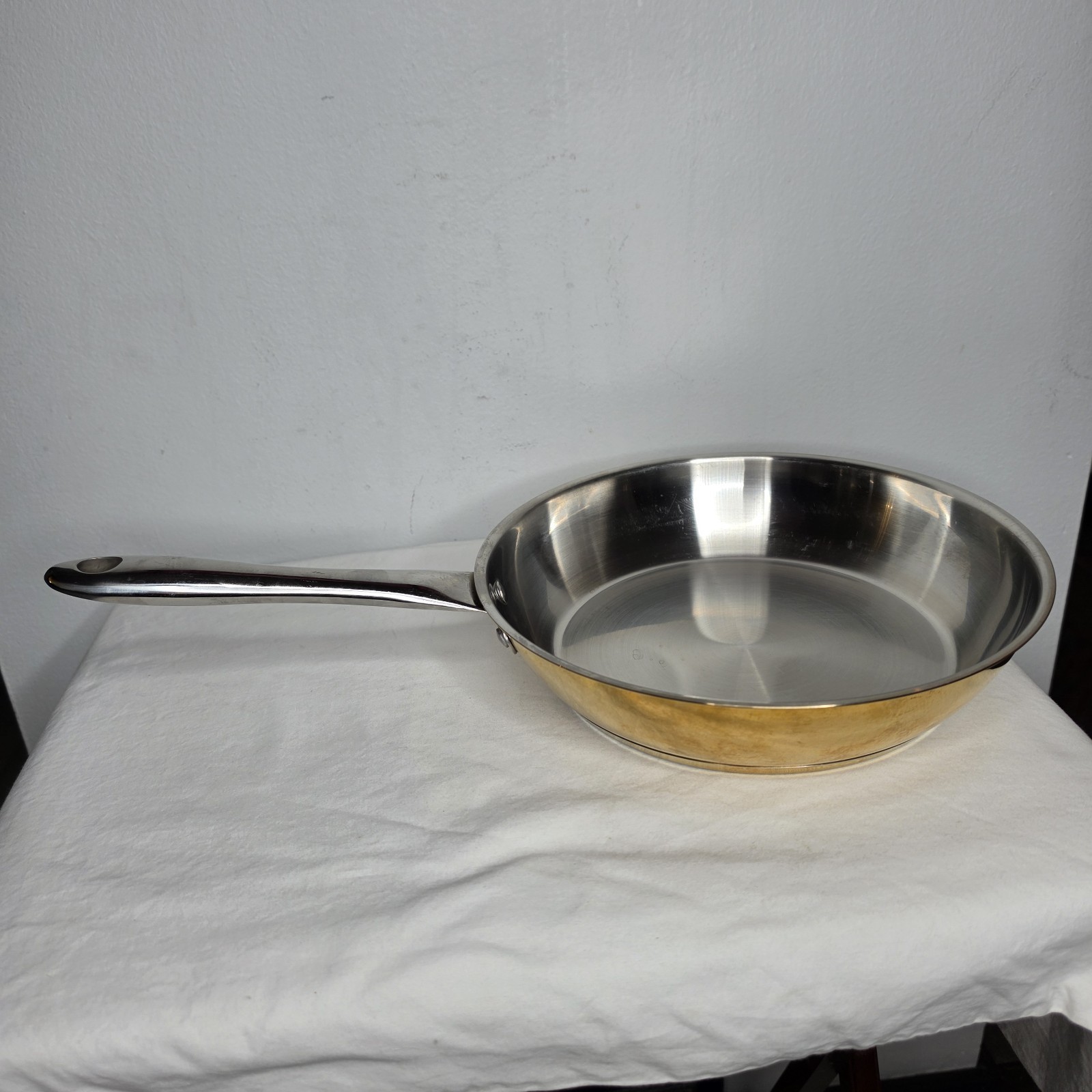 Cooks Club Stainless Steel Cookware Gold Sides Frying Pans Vintage Quality
