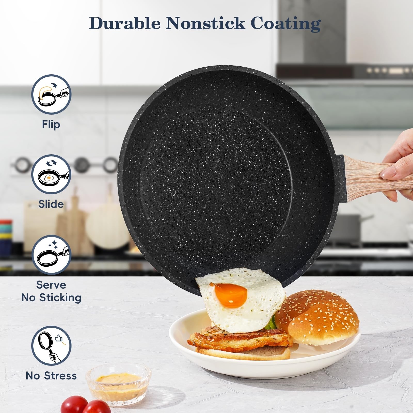 12-Piece Non-Stick Granite Cookware Set | Induction Safe, Healthy & PFAS Free