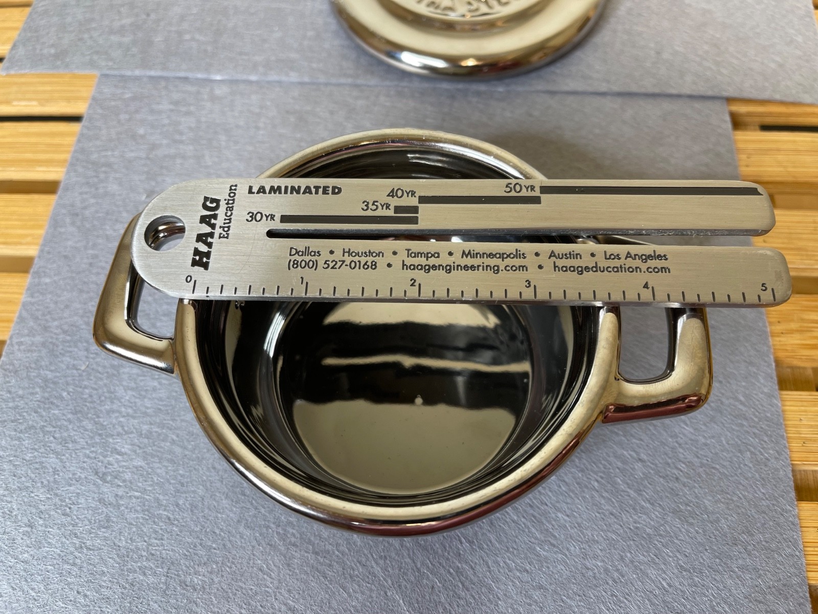 Martha Stewart Silver Mini Ceramic Cocottes Pot w/Lid 12 Oz