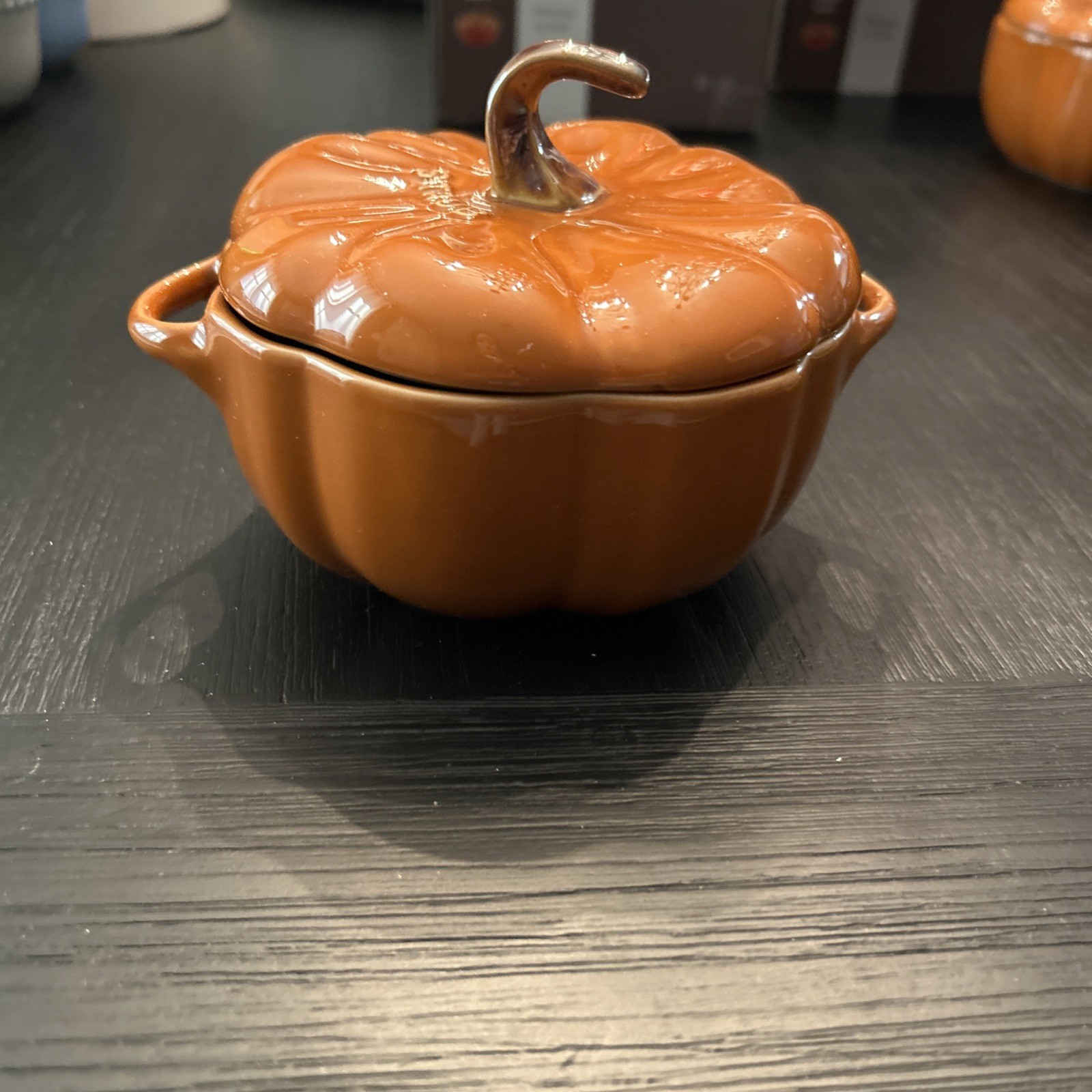 Staub Burnt Orange .5 Qt Pumpkin Cocotte Halloween Thanksgiving