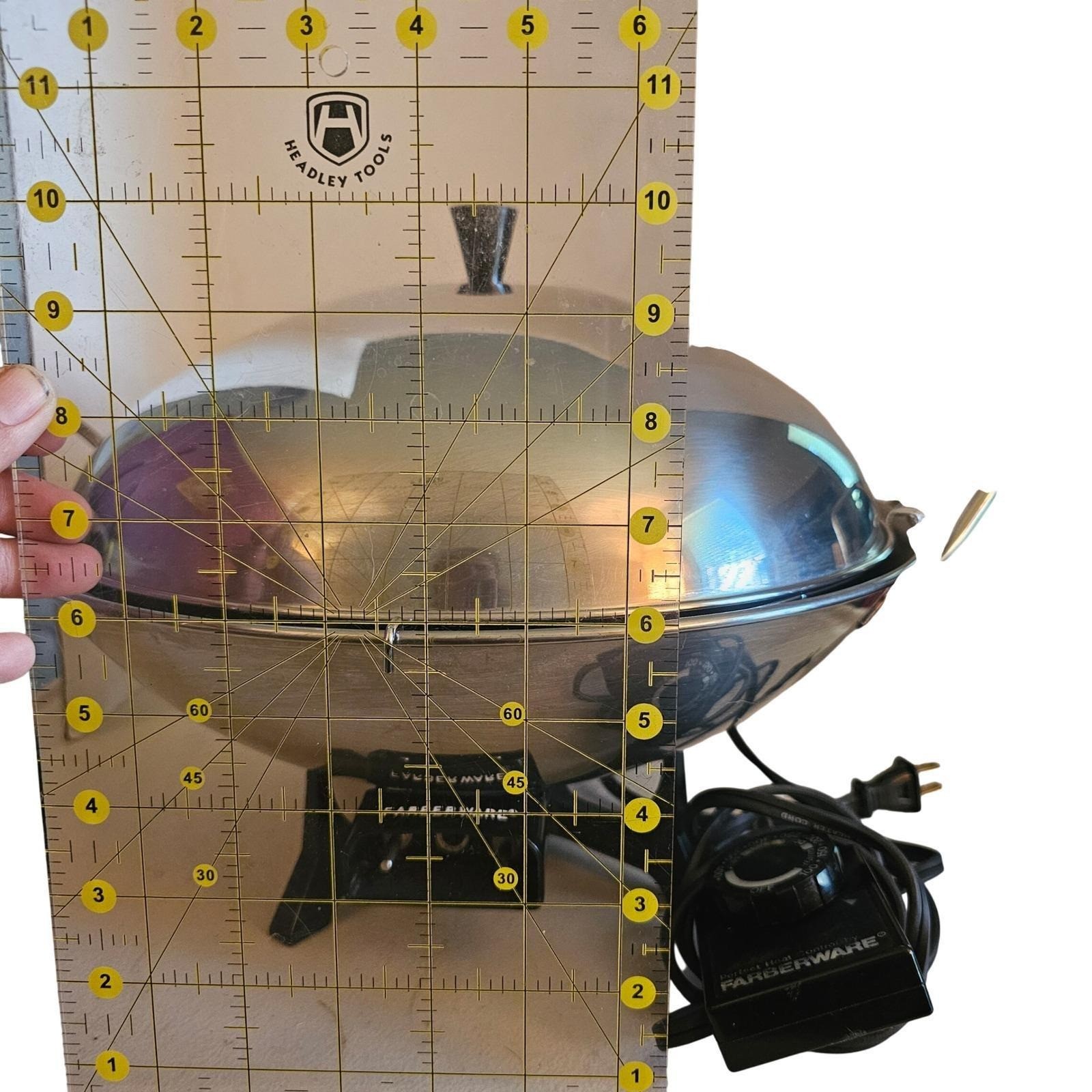 70s MCM Farberware Model 303 Electric Wok Stainless Steel 1000W USA Lid Working