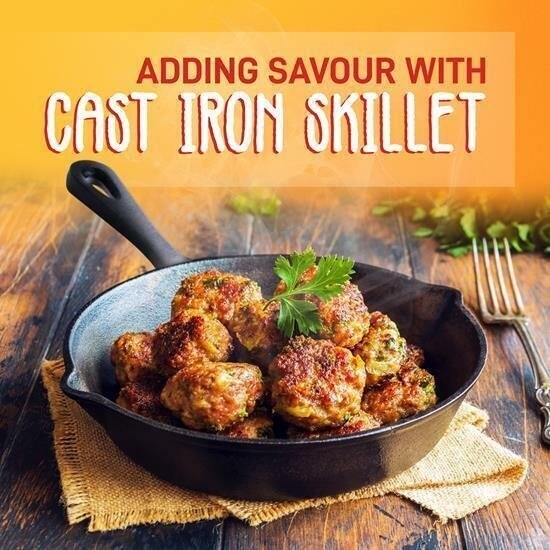 NutriChef 3 Piece Pre-Seasoned Cast Iron Skillet Set 500°F Heat Resistant
