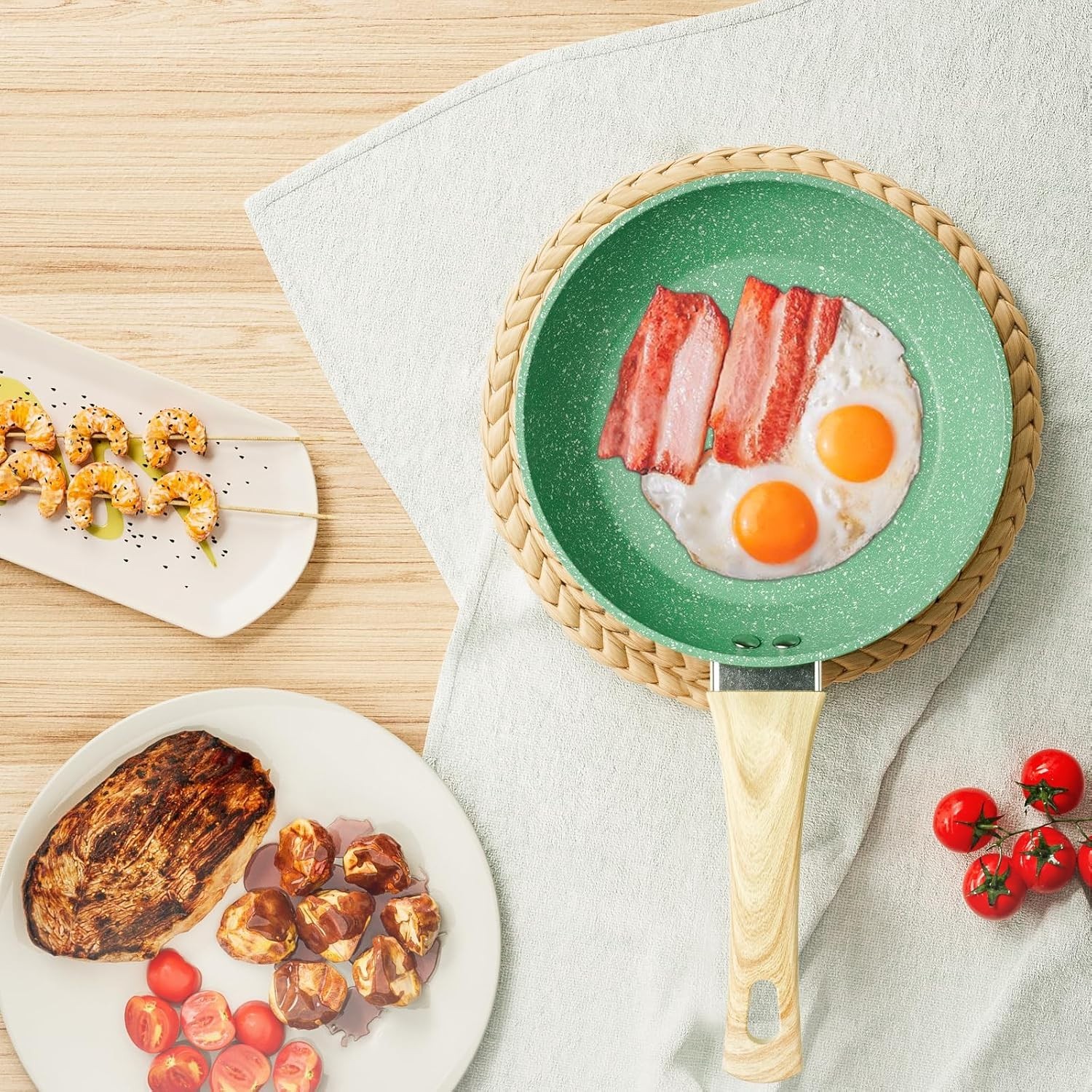 Nonstick Frying Pan Skillet, 8 Inch Non Stick Egg Pan Omelet Frying Pans 100%…