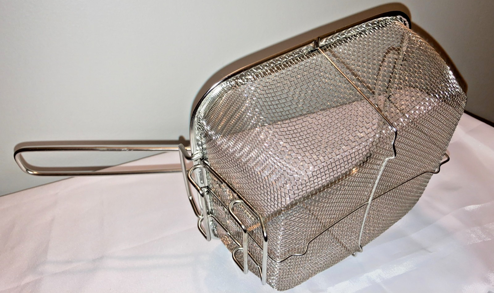 Stainless Steel Square 7.7 IN Mesh Frying Basket Fried Food Strainer Replacement