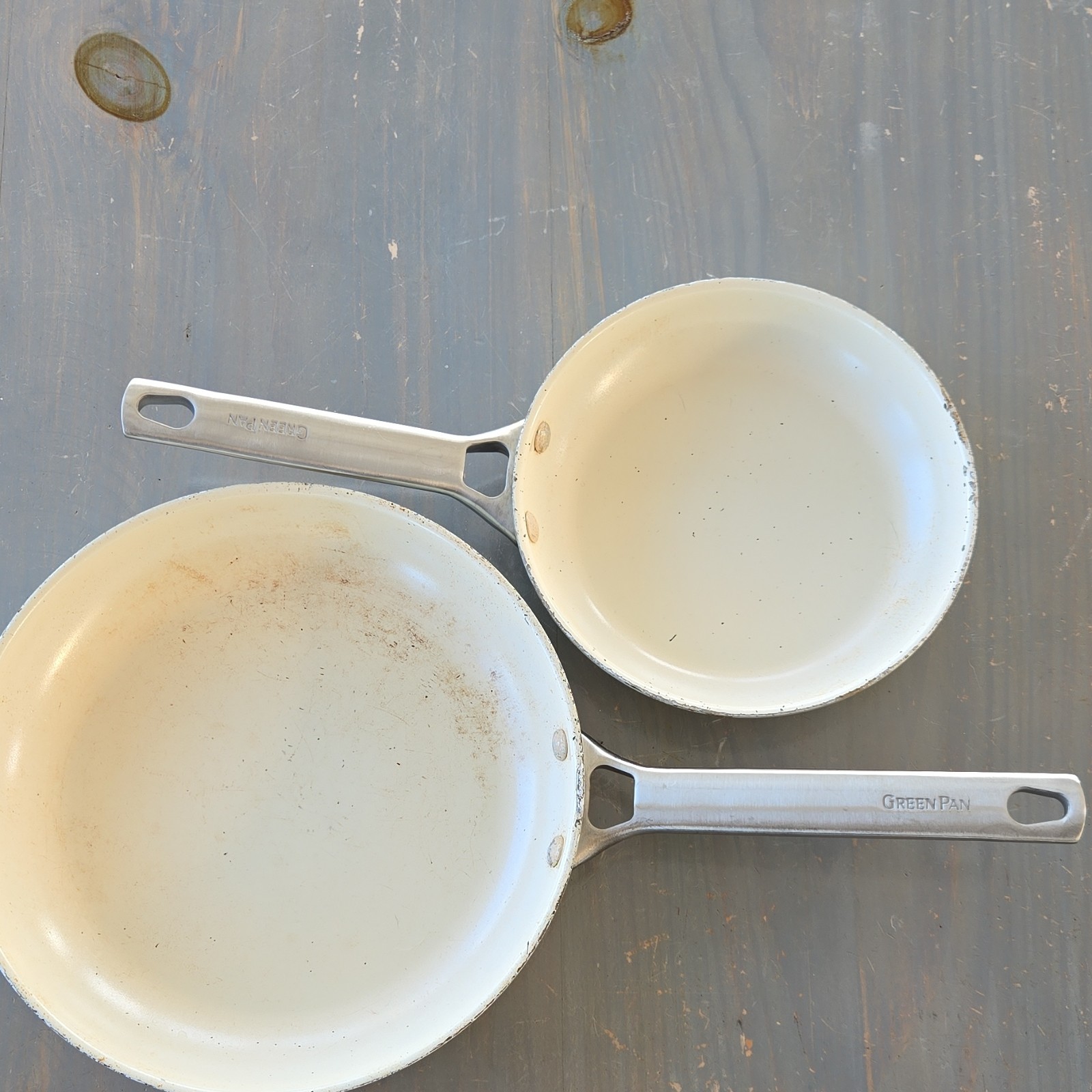 GreenPan Ceramic Non-Stick White & Silver Two-Piece Frying Pan Set, Round