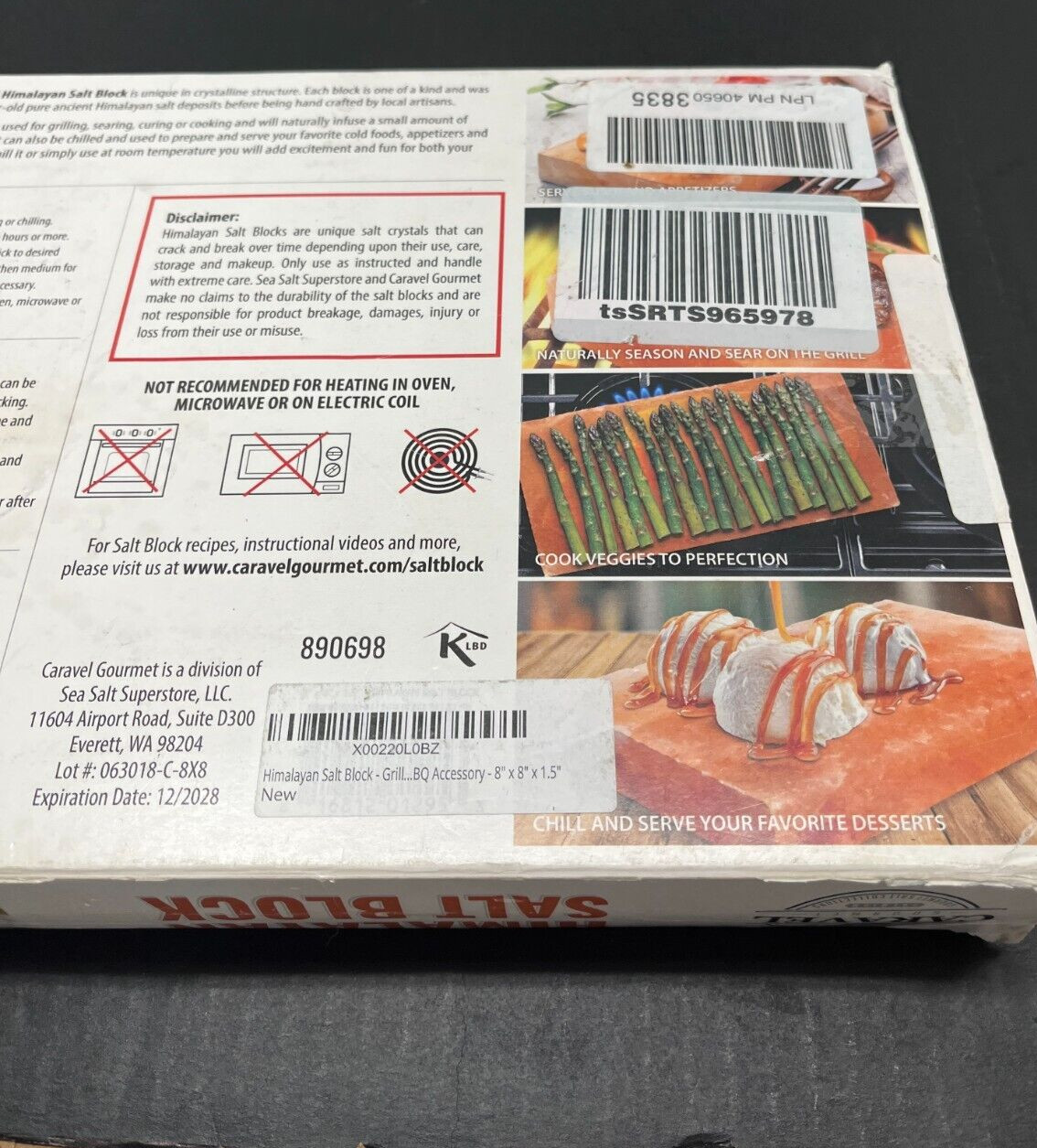 Himalayan Salt Block Grilling Slab – XL Size (8 x 8 x 1.5) by Caravel cooking