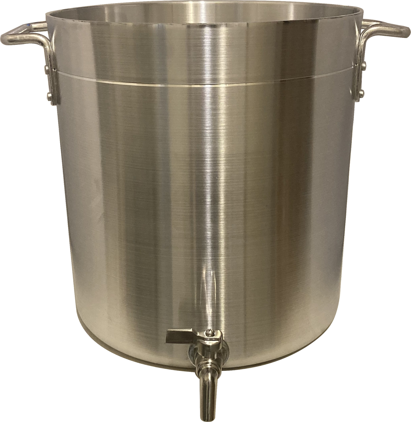 38 qt Aluminum Stock Pot with Spigot Spout: HeavyDuty 9+ Gallons Kettle + Faucet