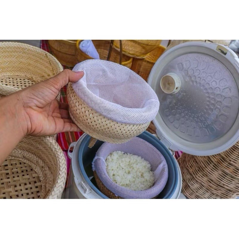 STICKY RICE Cooker Steamer Bamboo Pot Asian Cooker Natural Thai Food Cookware 6″