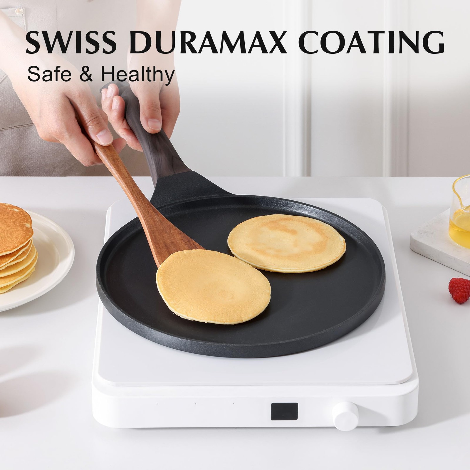 10 Inch Nonstick Crepe Pan Granite Coating Pancake Pan Black