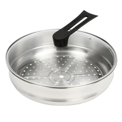 Large Honeycomb Wok Pan with Lid & Stainless Steel Steamer Cooking Pot Nonstick