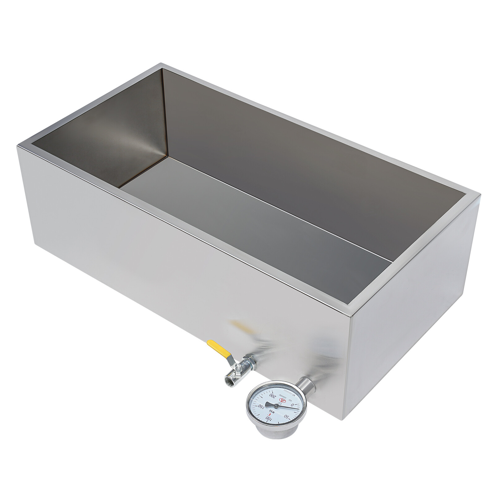 Stainless Steel Maple Syrup Evaporator Pan w Valve and Thermometer Boiling Pan